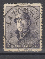 COB 169 Oblitération Centrale LA LOUVIERE B - 1919-1920 Albert Met Helm