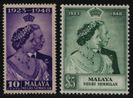 Malaya - Negri Sembilan 1948 - Mi-Nr. 39-40 ** - MNH - Silberhochzeit - Negri Sembilan