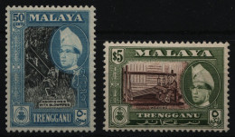 Malaya - Trengganu 1960 - Mi-Nr. 83 C & 86 C ** - MNH - Gez. 13 : 12 1/2 - Trengganu