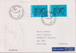 1992 Schweiz, LUFTPOST, Zum:CH W73, Mi:CH 1482, PRO SPORT - Storia Postale