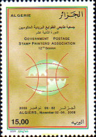 225848 MNH ARGELIA 2008 ASOCIACION MUNDIAL DE IMPRENTA DE SELLOS DEL ESTADO - Argelia (1962-...)