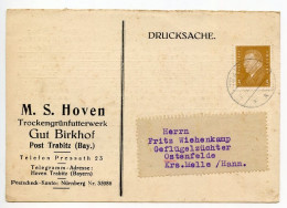 Germany 1931 Postcard; Trabitz - M. S. Hoven, Trockengrünfutterwerk, Gut Birkhof; 3pf. Friedrich Ebert - Brieven En Documenten