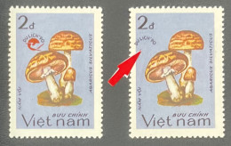 Vietnam Error Stamps, Mushroom, Missing Red Logo. - Vietnam