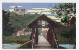 39033906 - Rochsburg, Kuenstlerkarte Mit Schloss Und Kettensteg Gelaufen Von Ca. 1910. Gute Erhaltung. - Burgstaedt
