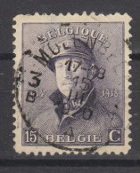 COB 169 Oblitération Centrale MOLENBEEK 3B - 1919-1920 Albert Met Helm