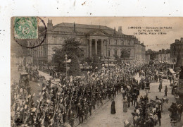 LIMOGES CONCOURS DE PECHE DU 30 JUIN 1907 LE DEFILE PLACE D'AINE - Limoges