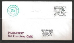1990 Paquebot Cover, Sweden Stamp Mailed In San Francisco, California - Covers & Documents