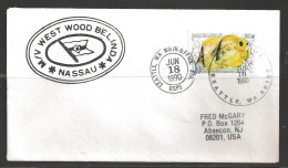 1990 Paquebot Cover, Bahamas Fish Stamp Mailed In Seattle, Washington - Bahama's (1973-...)