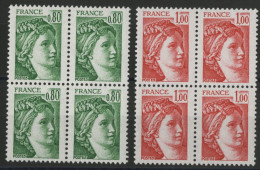 N° 1970c Et 1972c Cote 28 € SANS BANDE DE PHOSPHORE Et Gomme Tropicale Deux Blocs De Quatre Neufs ** (MNH) TB - Ongebruikt