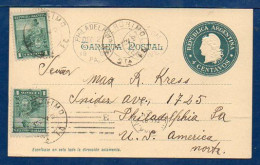 Argentina To USA, 1900, Uprated Postal Stationery  (009) - Cartas & Documentos