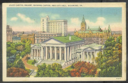 Virginia, Richmond, 1930's Card Of State Capitol, Mailed - Richmond