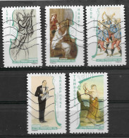 France 2010  Oblitéré  Autoadhésif  N° 390 - 391 - 394 - 395 - 400   "  Art La Musique  "  - - Used Stamps