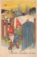 Neujahr Weihnachten GNOME Vintage Ansichtskarte Postkarte CPSMPF #PKG420.DE - New Year