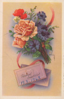 FLOWERS Vintage Ansichtskarte Postkarte CPSMPF #PKG110.DE - Flowers