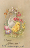 OSTERN HUHN EI Vintage Ansichtskarte Postkarte CPA #PKE438.DE - Easter