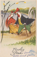 OSTERN HUHN EI Vintage Ansichtskarte Postkarte CPA #PKE058.DE - Easter