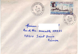 TAAF. FSAT. 27.04.75 Kerguelen. 25 Eme Anniv Du Service Postal 75F Sapmer - Cartas & Documentos