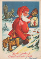 WEIHNACHTSMANN SANTA CLAUS WEIHNACHTSFERIEN Vintage Postkarte CPSM #PAK391.DE - Kerstman