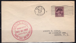 1932 Grace Line, Maiden Voyage Santa Rosa, Seattle Wash. Dec 20 1932  - Cartas & Documentos