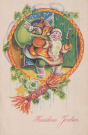 PAPÁ NOEL Feliz Año Navidad Vintage Tarjeta Postal CPSMPF #PKG289.ES - Santa Claus