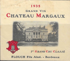 Etiquette De Vin - Chateau Margaux  1935 1er Grand Cru Classé Flouch Fils Ainé - Alcoholes Y Licores