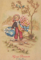 PASCUA NIÑOS Vintage Tarjeta Postal CPSM #PBO296.ES - Easter