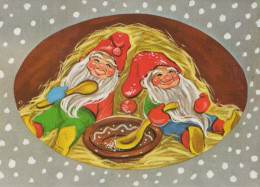 Feliz Año Navidad GNOMO Vintage Tarjeta Postal CPSM #PAY580.ES - New Year