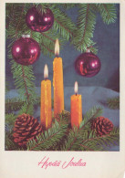 Feliz Año Navidad VELA Vintage Tarjeta Postal CPSM #PAW186.ES - New Year