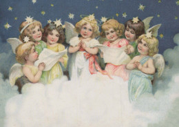 ÁNGEL Feliz Año Navidad Vintage Tarjeta Postal CPSM #PAS773.ES - Anges