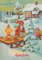 PAPÁ NOEL NAVIDAD Fiesta Vintage Tarjeta Postal CPSM #PAK451.ES - Santa Claus