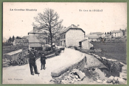 CPA Vue Peu Courante - CORREZE - UN COIN DE BUGEAT - Animation, Charrette, Vaches - Other & Unclassified