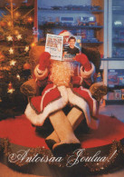 PÈRE NOËL Bonne Année Noël Vintage Carte Postale CPSM #PBL313.FR - Santa Claus