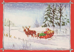 PÈRE NOËL Bonne Année Noël Vintage Carte Postale CPSM #PBL569.FR - Santa Claus