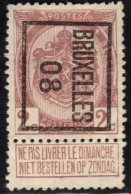 Typo 7 B (BRUXELLES 08) - O/used - Typo Precancels 1906-12 (Coat Of Arms)