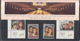 ISLE OF MAN 317-318, GB 1081-1082, Postfrisch **, In Präsentationsfaltblatt Der Royal Mail, Hochzeit Andrew + Sarah 1986 - Man (Ile De)