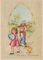 EASTER CHILDREN Vintage Postcard CPSM #PBO295.GB - Easter