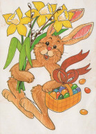 EASTER RABBIT EGG Vintage Postcard CPSM #PBO486.GB - Easter