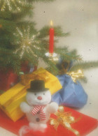 Happy New Year Christmas SNOWMAN Vintage Postcard CPSM #PAZ667.GB - Nouvel An
