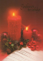 Happy New Year Christmas CANDLE Vintage Postcard CPSM #PAZ481.GB - Nouvel An