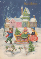 Happy New Year Christmas CHILDREN Vintage Postcard CPSM #PAY002.GB - New Year