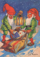Happy New Year Christmas GNOME Vintage Postcard CPSM #PAW617.GB - Nouvel An