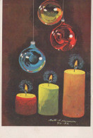 Happy New Year Christmas CANDLE Vintage Postcard CPSM #PAW125.GB - New Year