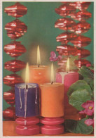 Happy New Year Christmas CANDLE Vintage Postcard CPSM #PAV882.GB - Nouvel An