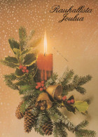Happy New Year Christmas CANDLE Vintage Postcard CPSM #PAV397.GB - Año Nuevo