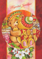 Happy New Year Christmas TEDDY BEAR Vintage Postcard CPSM #PAU879.GB - Nouvel An