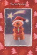 Happy New Year Christmas TEDDY BEAR Vintage Postcard CPSM #PAU816.GB - New Year