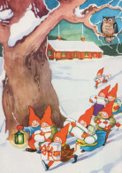 Happy New Year Christmas GNOME Vintage Postcard CPSM #PAU273.GB - Nouvel An