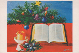 Happy New Year Christmas CANDLE Vintage Postcard CPSM #PAT080.GB - Neujahr