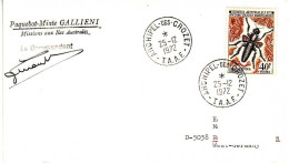 FSAT TAAF Pli Navire Ravitailleur. Paquebot Gallieni. 25.12.1972 Crozet. Insecte - Lettres & Documents