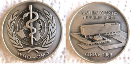 Suisse Médaille En Argent O. M. S, Organisation Mondiale De La Santé, Nouveau Siège, Genève 1966, Par HUGENIN - Autres & Non Classés